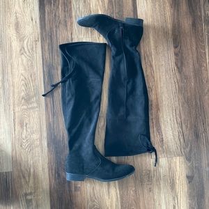 FAUX SUEDE OVER THE KNEE BOOTS